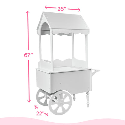 ZETY Vintage Candy Cart with Wheels for Parties, Weddings & Birthdays – 67"H x 26"L x 22"W