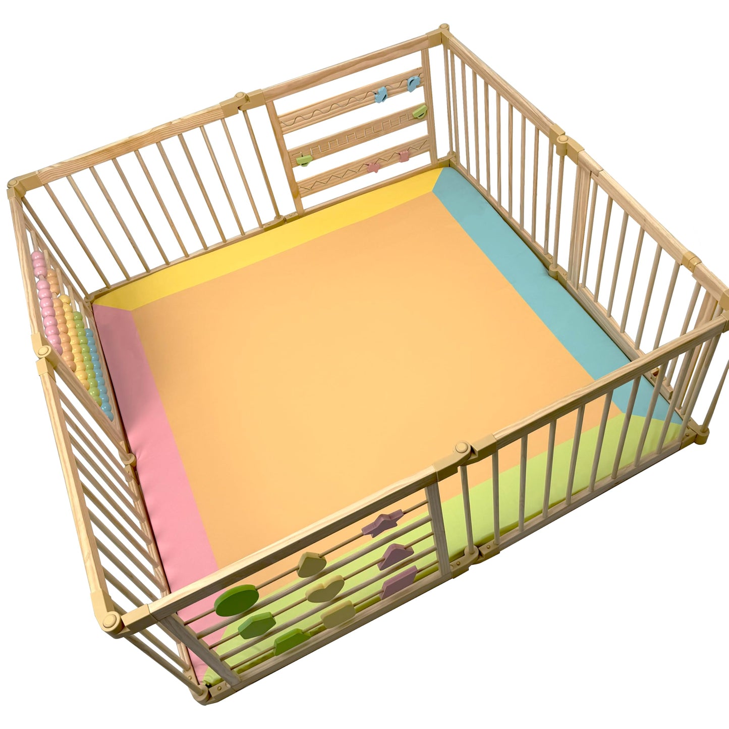 ZETY Compatible Baby Play Mat - PU Leather Waterproof - 1.5" Thick Colored- 8 Panel