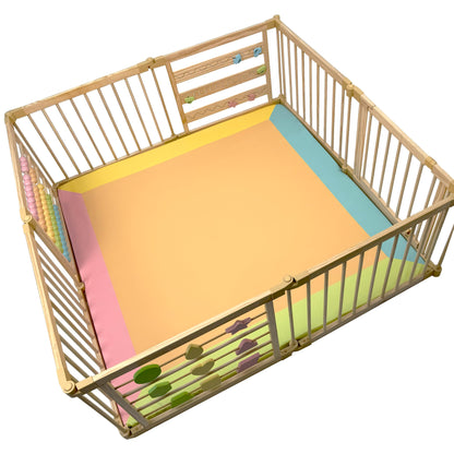 ZETY Compatible Baby Play Mat - PU Leather Waterproof - 1.5" Thick Colored- 8 Panel