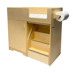 Portable baby changing station with stairs, changing pad and shelf storage, ZETY