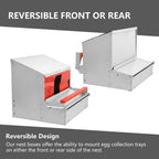 Reversible mount chicken laying box in galvanized steel, 24L x 20T x 19.5W inches