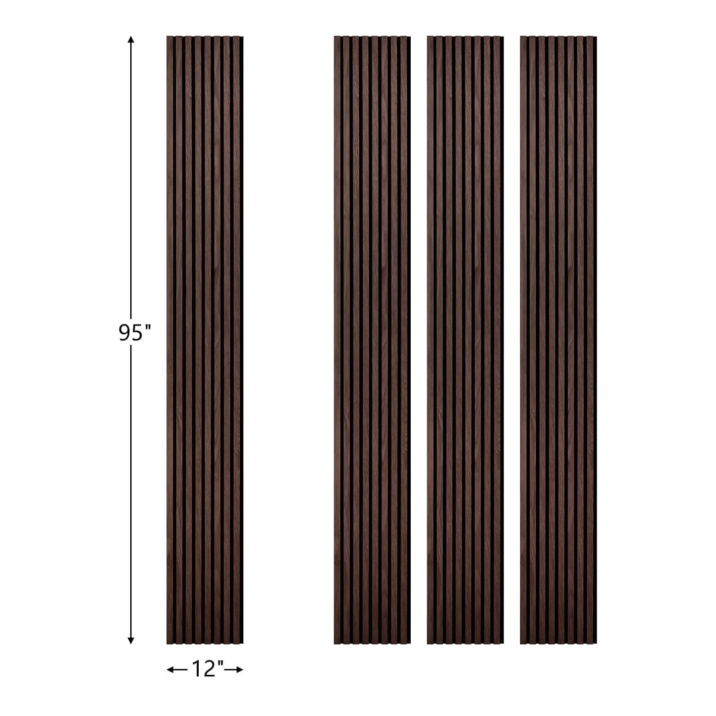 Wood Acoustic Wall Panels - 94.49” x 12 - 8 Pack