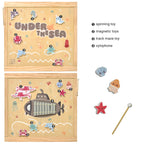 Wooden baby playpen with Under the Sea themed built-in toys, ZETY