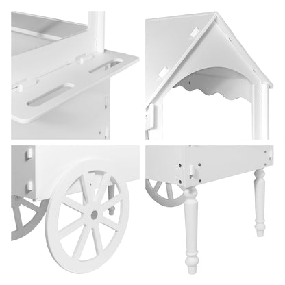 ZETY Candy Cart with Cake Stand & Wheels for Parties, Birthdays & Weddings – 68"H x 47"L x 22"W
