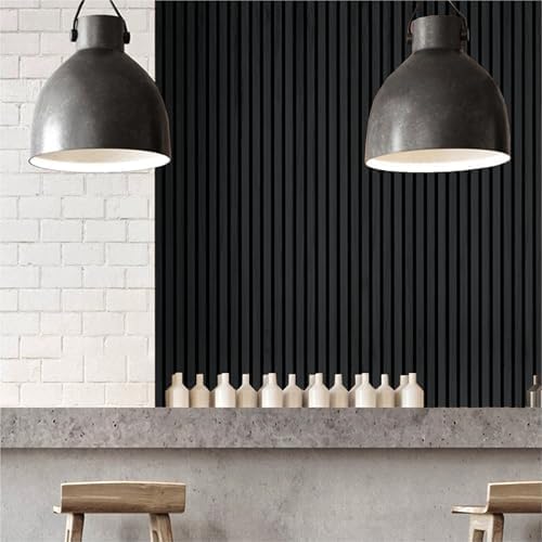 ZETY Black Oak Acoustic Slat Panels – 4PK Soundproof Wall Panels, 94.49” x 12”