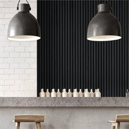 ZETY Black Oak Acoustic Slat Panels – 4PK Soundproof Wall Panels, 94.49” x 12”