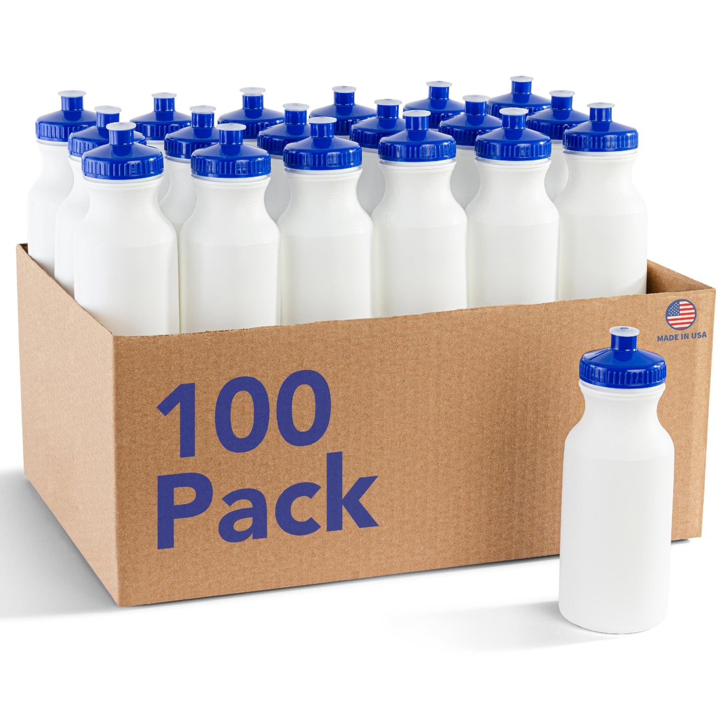 ZETY White Bulk Water Bottles – 100 Pack, 24oz Reusable BPA-Free