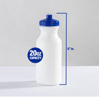 Bulk 24 ounce white water bottles for kids and adults, 100 count, ZETY