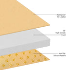 ZETY 10-panel padded playpen mat in beige PU leather, wipe-clean