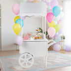 Vintage dessert cart with wheels and handle bar for easy movement, 67 inches tall, ZETY