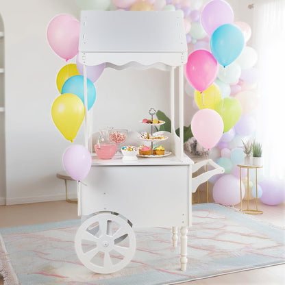ZETY Vintage Candy Cart with Wheels for Parties, Weddings & Birthdays – 67"H x 26"L x 22"W