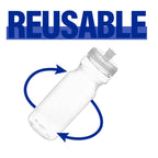 ZETY 100-pack clear reusable water bottles with easy-open spin-off caps