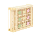 10-panel natural wood baby playpen with walk-through door panel, ZETY