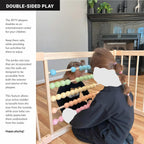 Natural wood baby play yard with door panel, 10-panel, ZETY