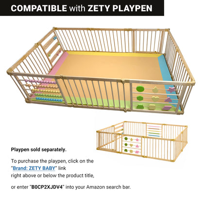 ZETY Underwater Adventure Wooden Playpen (10-Panel)
