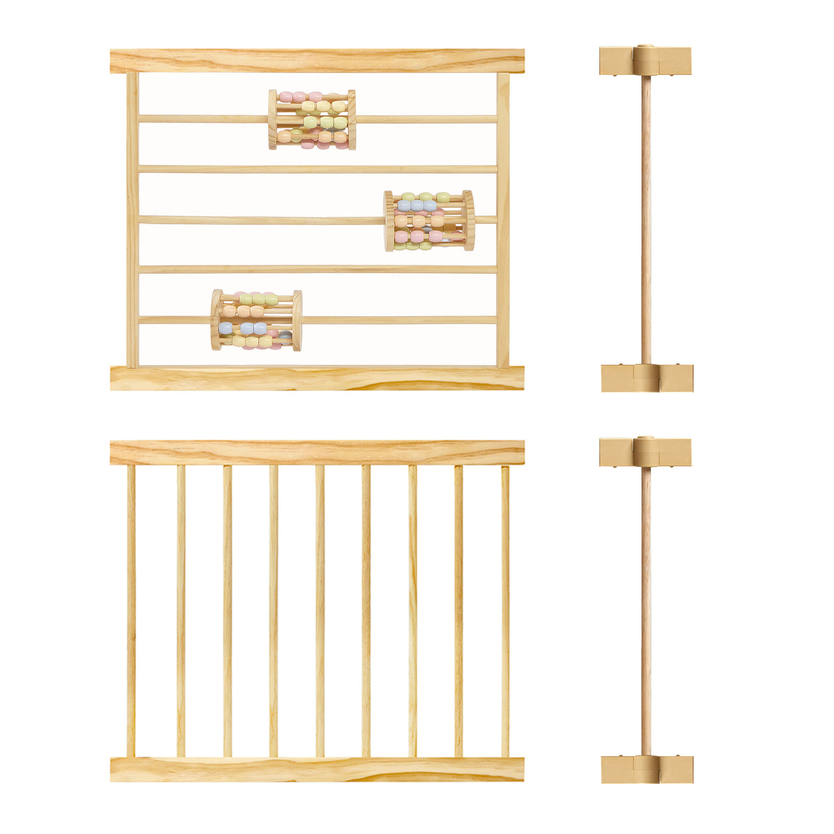 Rolling cylinder activity toy panel for a ZETY wooden baby playpen
