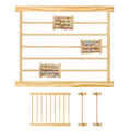 ZETY wooden playpen activity expansion set with rolling cylinder toy panel