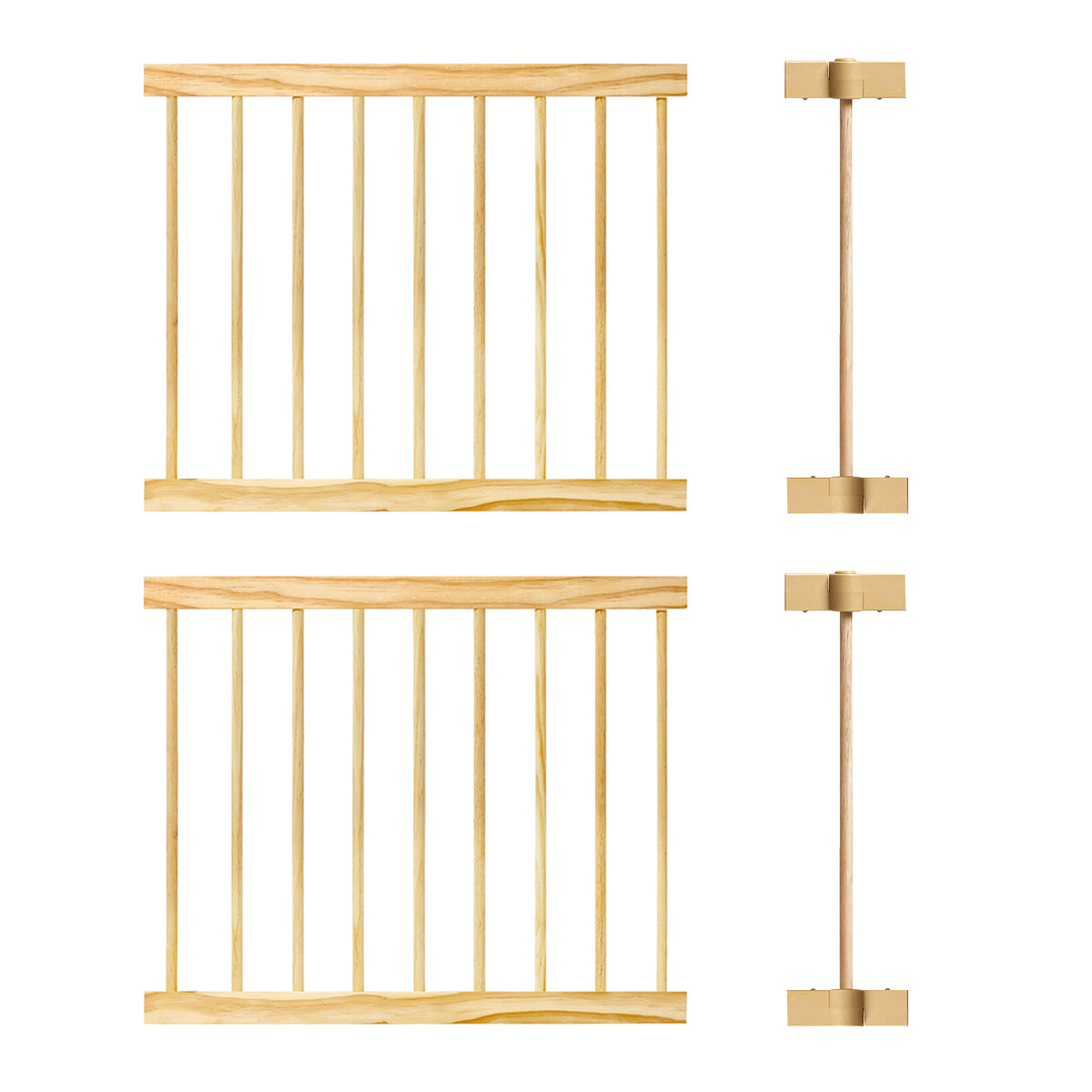 ZETY wooden playpen expansion set, two natural wood panels to extend a play yard