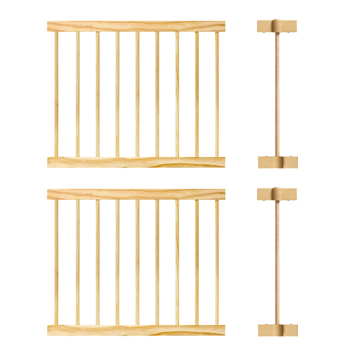 ZETY wooden playpen expansion set, two natural wood panels to extend a play yard