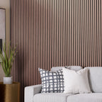 Walnut oak wood slat acoustic wall panels for interior decor, 4 pack, ZETY