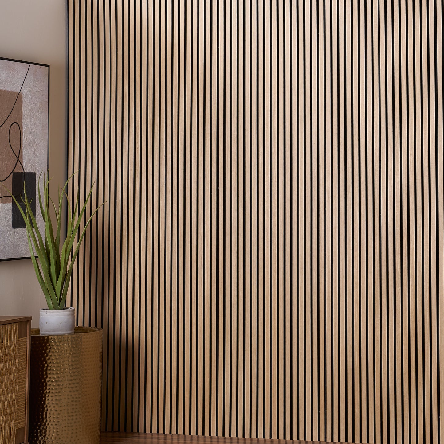 ZETY Oak Acoustic Slat Panels – 4PK Soundproof Wall Panels, 94.49” x 12”