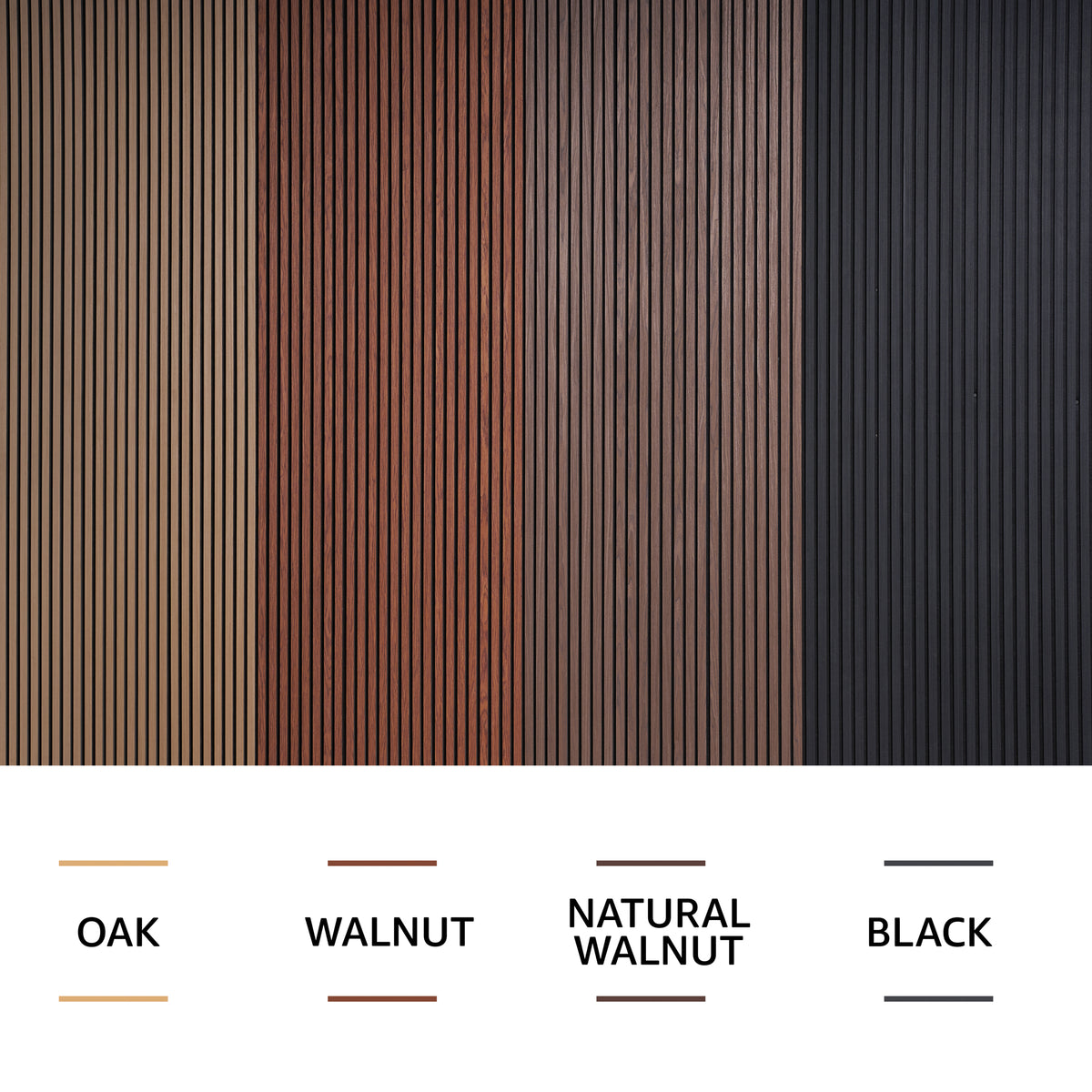 Walnut acoustic slat panels for wall decor and sound treatment, ZETY