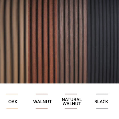 ZETY Walnut Oak Acoustic Slat Panels – 4PK Soundproof Wall Panels, 94.49” x 12”