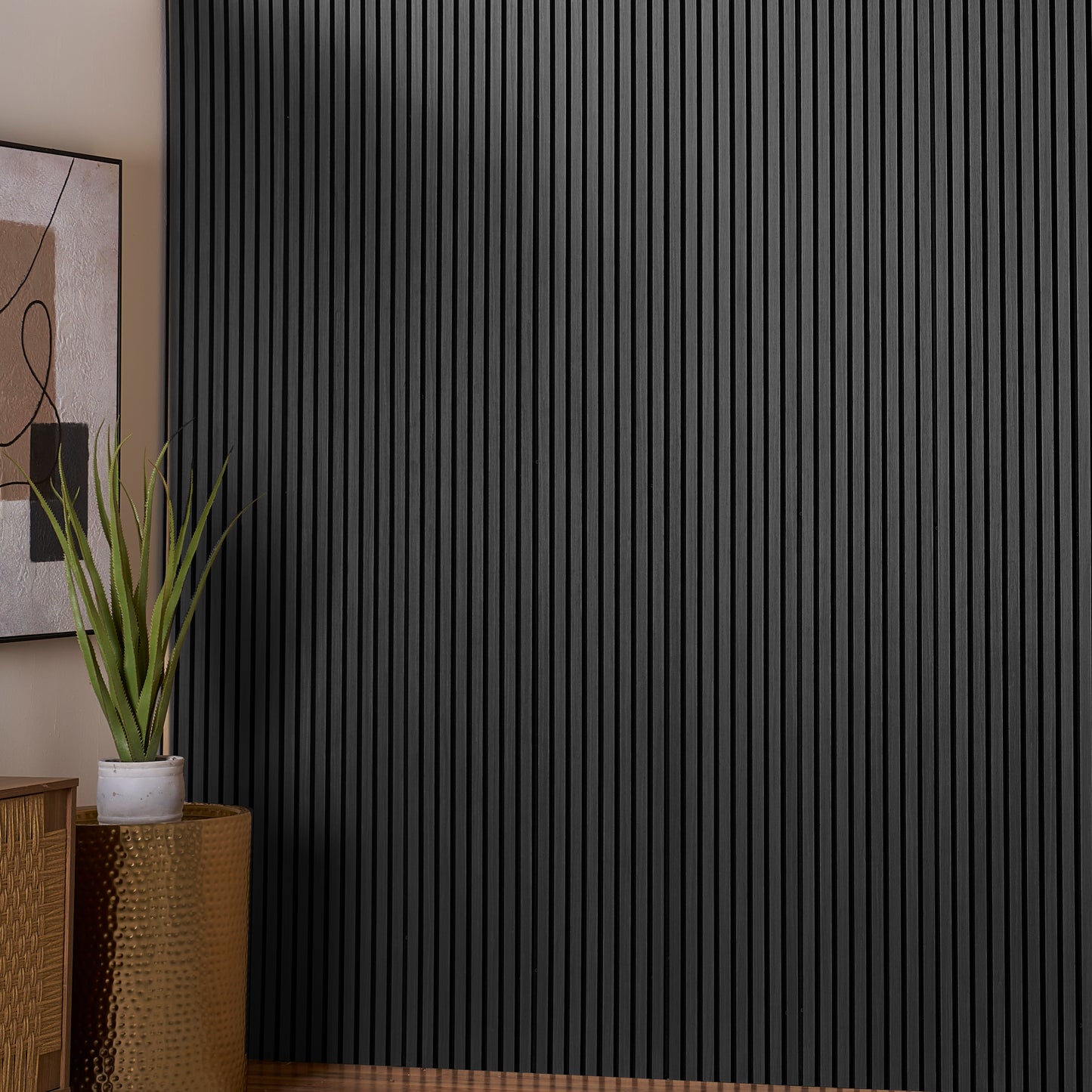 ZETY Black Oak Acoustic Slat Panels – 4PK Soundproof Wall Panels, 94.49” x 12”