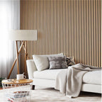 Oak acoustic slat panels for wall decor and sound treatment, ZETY 4 pack