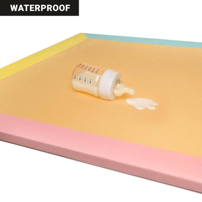 ZETY Compatible Baby Play Mat - PU Leather Waterproof - 1.5" Thick Colored- 8 Panel