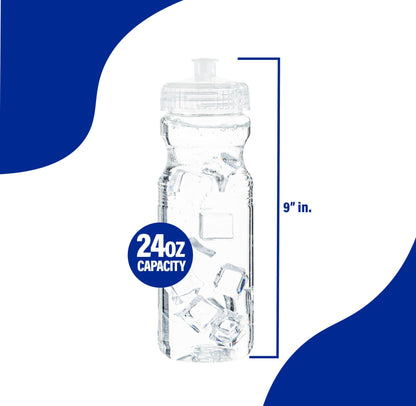 ZETY Clear Bulk Water Bottles – 100 Pack, 24oz Reusable BPA-Free