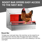 ZETY hen laying box, steel roll-away design for up to 20 chickens