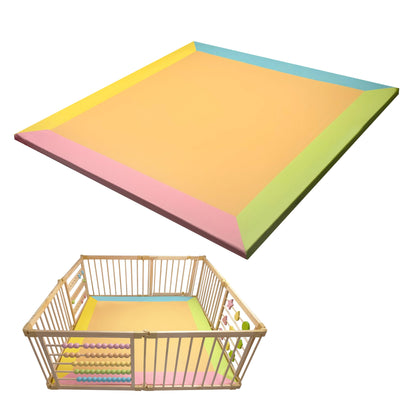 ZETY Compatible Baby Play Mat - PU Leather Waterproof - 1.5" Thick Colored- 8 Panel