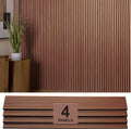 ZETY cherry oak acoustic slat wall panels, 4 pack, 94.49 x 12 inches