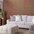 Cherry oak wood slat acoustic wall panels for interior decor, 4 pack, ZETY