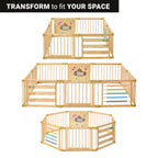 ZETY Under the Sea wooden playpen with built-in toys for babies and toddlers