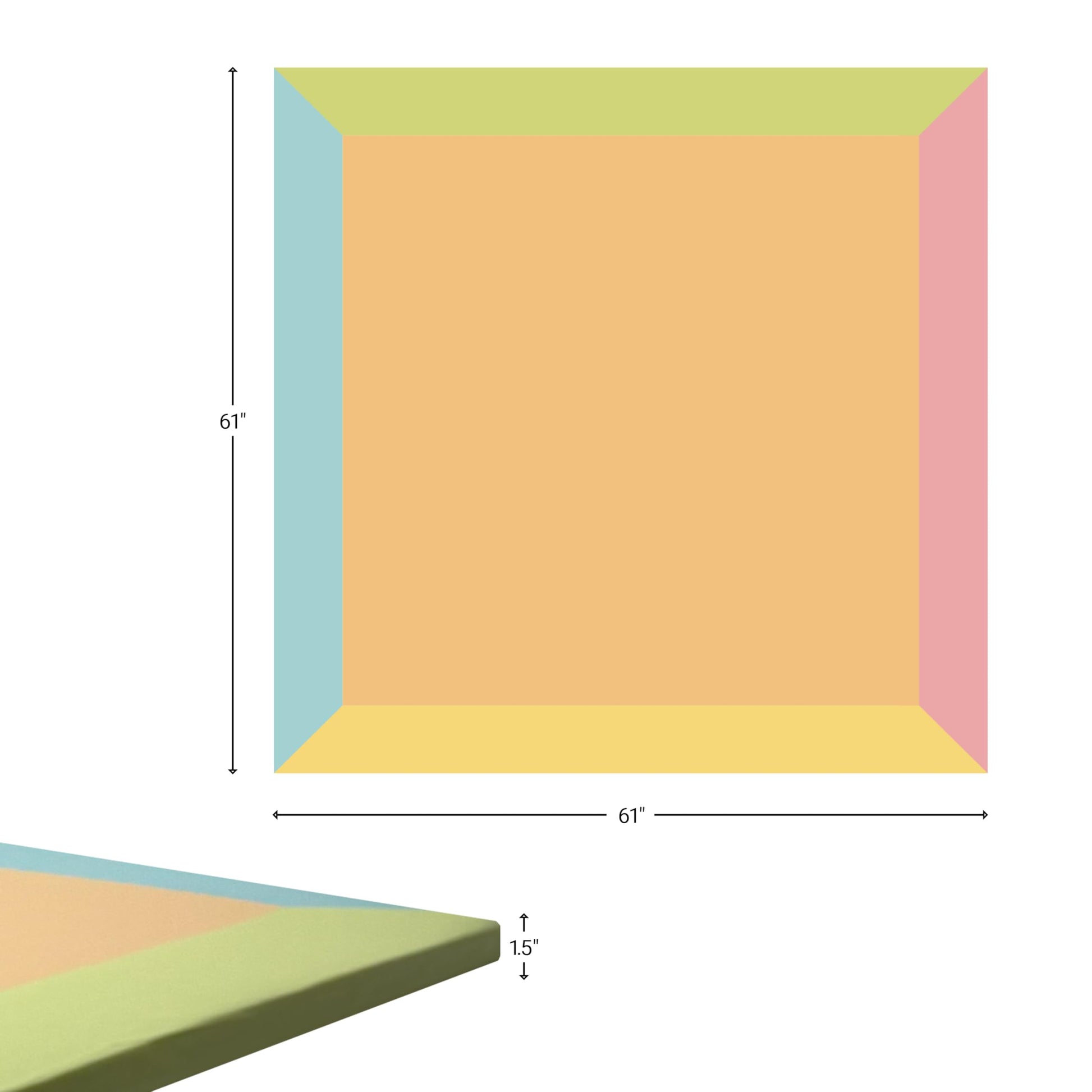 Close detail of the ZETY 8-panel colored play mat surface