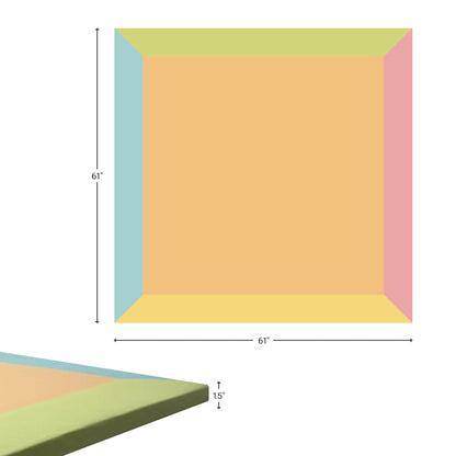 Close detail of the ZETY 8-panel colored play mat surface