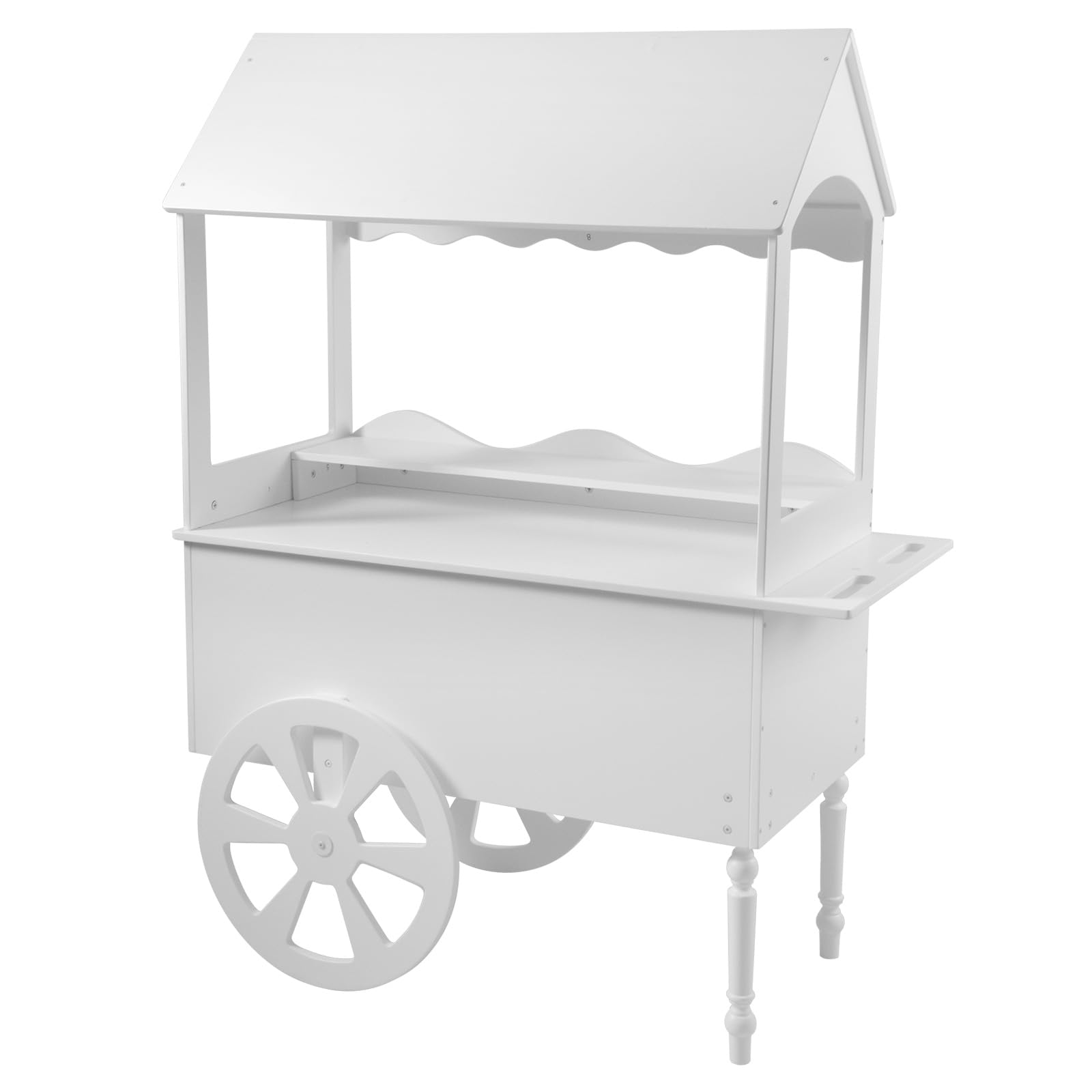 ZETY Candy Cart with Cake Stand & Wheels for Parties, Birthdays & Weddings – 68"H x 47"L x 22"W