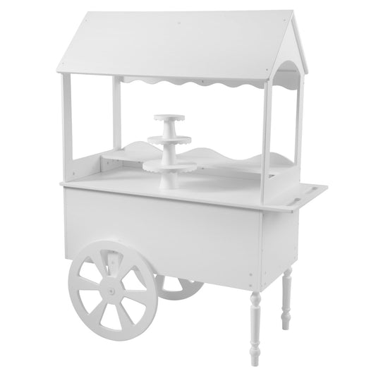 ZETY Candy Cart with Cake Stand & Wheels for Parties, Birthdays & Weddings – 68"H x 47"L x 22"W