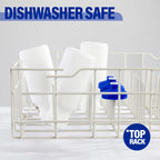 BPA-free white sports water bottles, 100 pack, top-rack dishwasher safe, ZETY