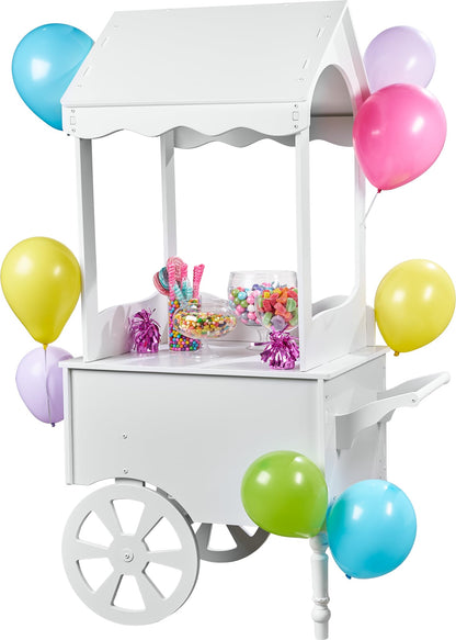ZETY Vintage Candy Cart with Wheels for Parties, Weddings & Birthdays – 67"H x 26"L x 22"W