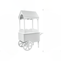 ZETY white vintage candy cart, 67 x 26 x 22 inches, PVC treat cart on wheels