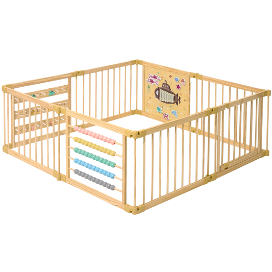 ZETY Foldable Wooden Baby Playpen