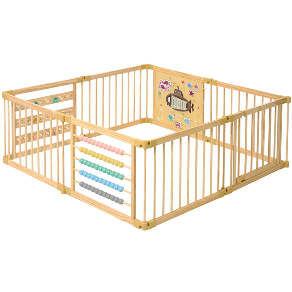 ZETY Foldable Wooden Baby Playpen