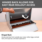 Galvanized steel poultry nesting box, portable and reversible mount, ZETY