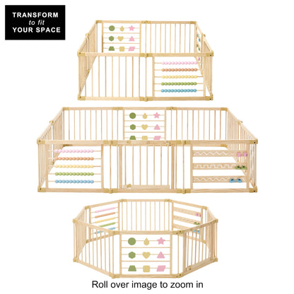 ZETY Wooden Baby Playpen Set