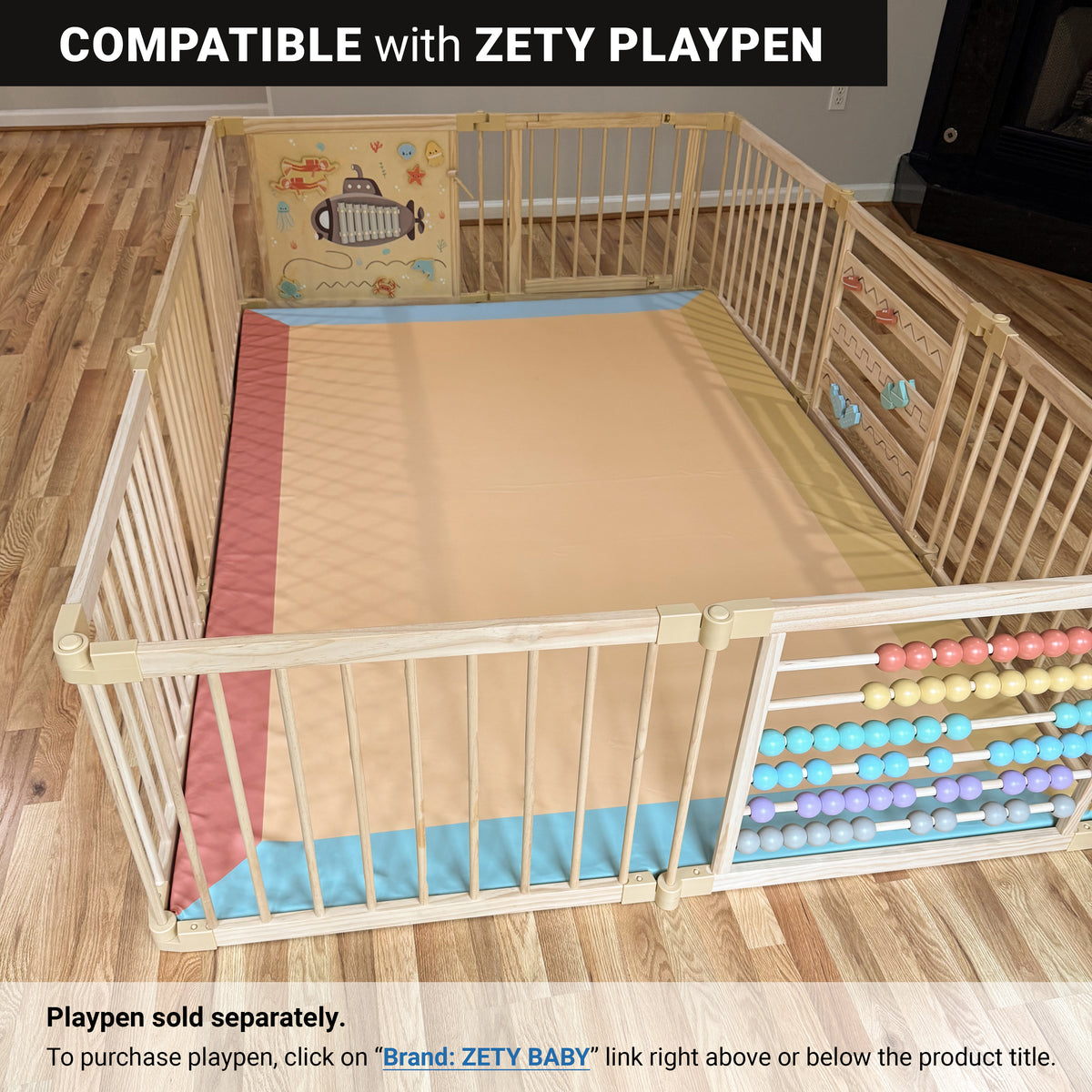 ZETY Under the Sea 10-panel playpen mat in nursery setting