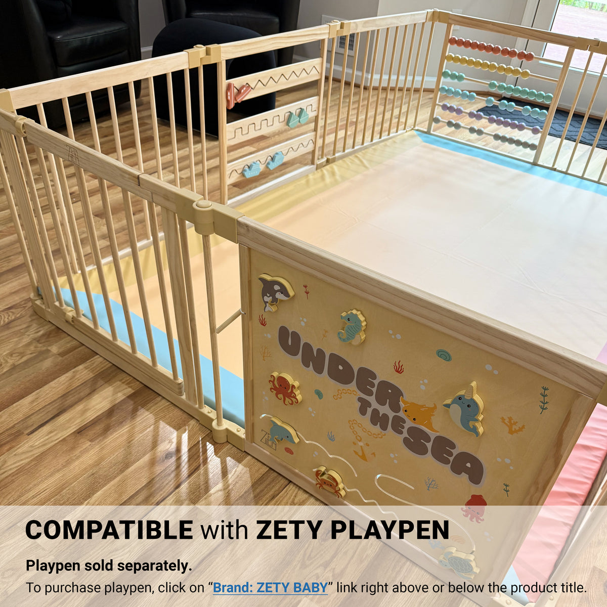 ZETY Under the Sea 8-panel playpen mat in nursery setting