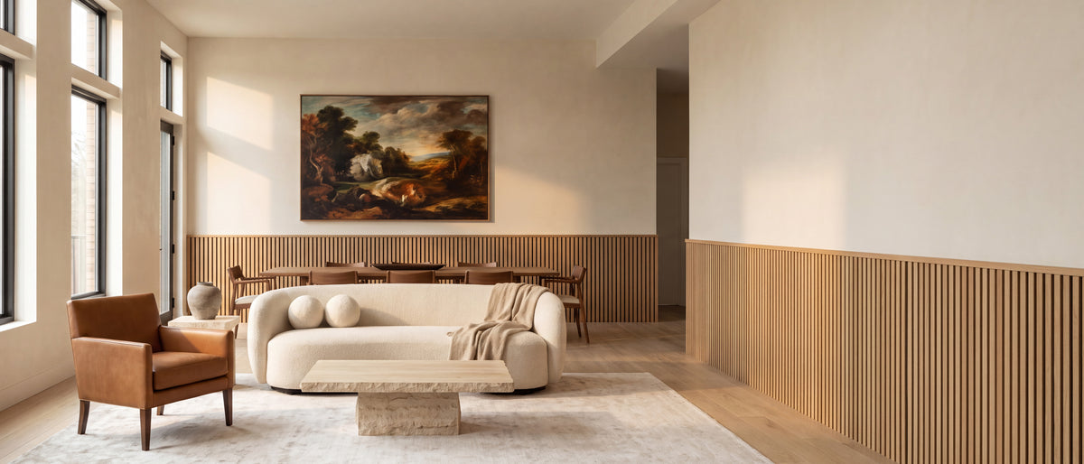 ZETY acoustic slat wall panels — Cherry Oak